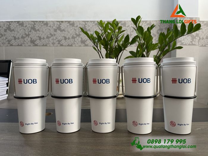 Ly Giữ Nhiệt Lock&Lock LHC4269 Màu Trắng - In Logo Doanh Nghiệp UOB