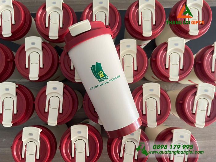 Ly Giữ Nhiệt Coffe 530ml Màu Đỏ - In Logo Báo Tuổi Trẻ