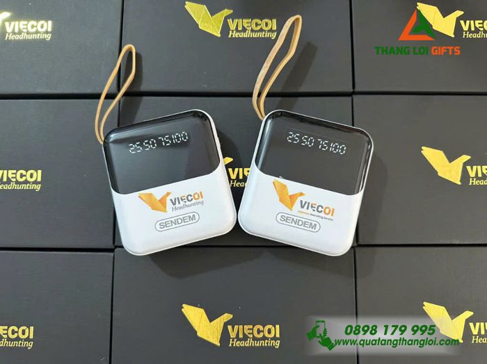 Pin Sạc Dự Phòng SENDEM 10.000mAh Màu Trắng - In Logo Doanh Nghiệp VIECOI