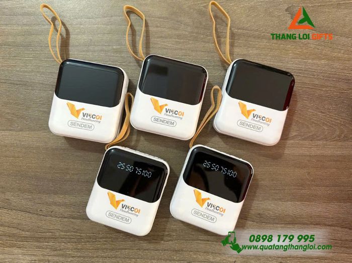 Pin Sạc Dự Phòng SENDEM 10.000mAh Màu Trắng - In Logo Doanh Nghiệp VIECOI