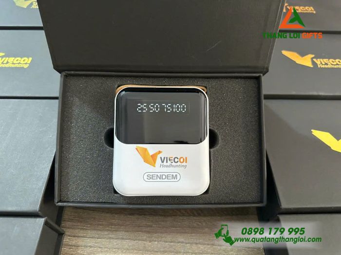 Pin Sạc Dự Phòng SENDEM 10.000mAh Màu Trắng - In Logo Doanh Nghiệp VIECOI