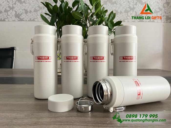 Bình Giữ Nhiệt Elmich EL8383 Màu Trắng Ngà - In Logo Doanh Nghiệp THIBIDI