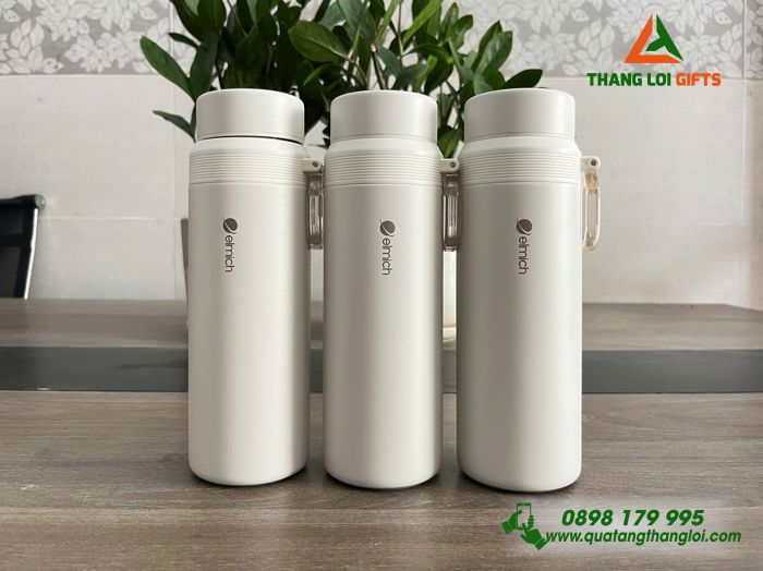 Bình Giữ Nhiệt Elmich EL8383 Màu Trắng Ngà - In Logo Doanh Nghiệp THIBIDI