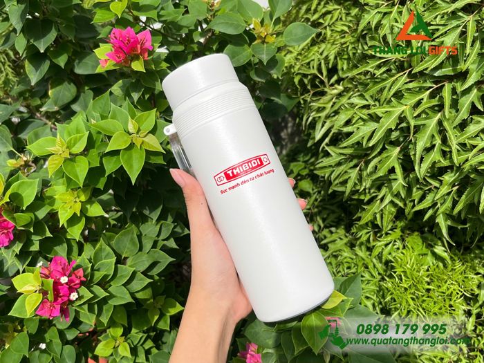 Bình Giữ Nhiệt Elmich EL8383 Màu Trắng Ngà - In Logo Doanh Nghiệp THIBIDI