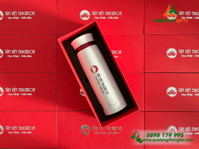 Bình Giữ Nhiệt Lock&Lock, LHC4131 Màu Trắng - In Logo Tâm Việt Education