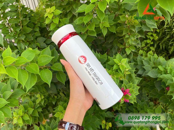 Bình Giữ Nhiệt Lock&Lock, LHC4131 Màu Trắng - In Logo Tâm Việt Education
