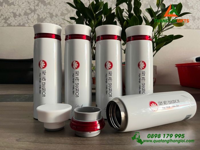 Bình Giữ Nhiệt Lock&Lock, LHC4131 Màu Trắng - In Logo Tâm Việt Education
