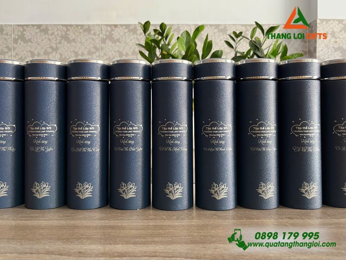 Bình Giữ Nhiệt Sơn Nhám 500ml - Khắc Logo Tên Trường THCS Linh Trung