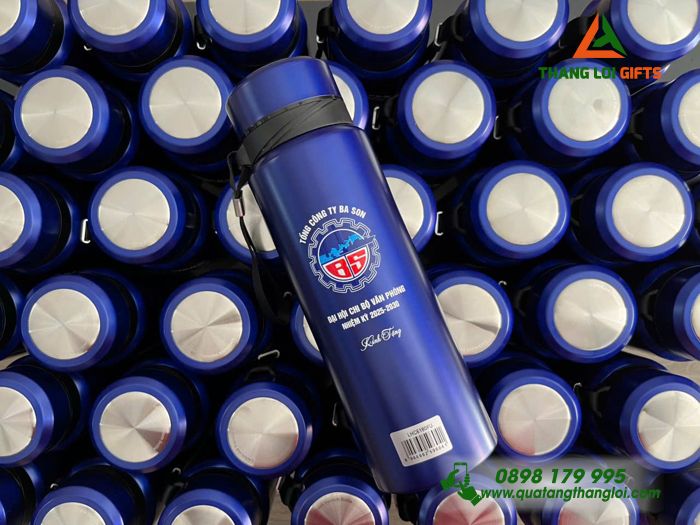 Bình Giữ Nhiệt Lock&Lock LHC6180 800ml Màu Xanh Đậm - Khắc Logo Tổng Công Ty Ba Son