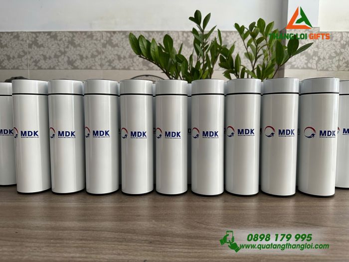 Bình Giữ Nhiệt Màu Trắng 500ml - In Logo Doanh Nghiệp MDK
