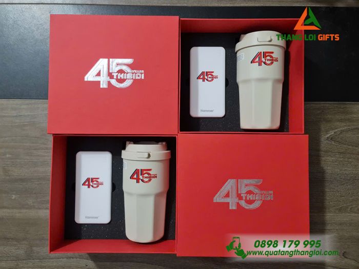 Combo Quà Tặng (Ly Giữ Nhiệt Lock&Lock & Bút Ký) - In Logo Doanh Nghiệp THIBIDI