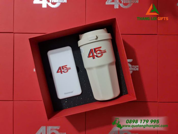 Combo Quà Tặng (Ly Giữ Nhiệt Lock&Lock & Bút Ký) - In Logo Doanh Nghiệp THIBIDI