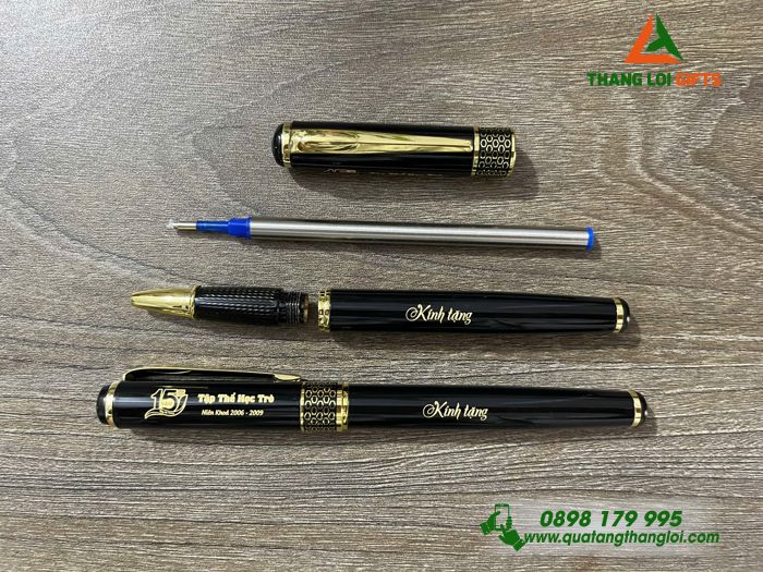 Bút Ký Kim Loại Khoen Tổ Ong - Khắc Logo Kỷ Niệm 15 Năm Làm Quà Tri Ân Thầy Cô Giáo