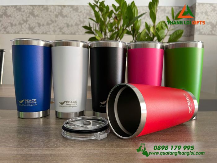 Ly Giữ Nhiệt 600ml - Khắc Logo Doanh Nghiệp PEACE