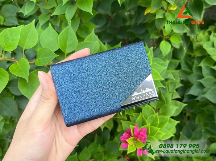 Hộp Đựng Namecard Da Phối Kim Loại - Khắc Logo Doanh Nghiệp ONEPASS