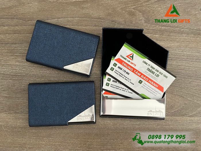 Hộp Đựng Namecard Da Phối Kim Loại - Khắc Logo Doanh Nghiệp ONEPASS