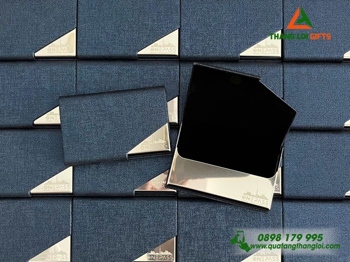 Hộp Đựng Namecard Da Phối Kim Loại - Khắc Logo Doanh Nghiệp ONEPASS