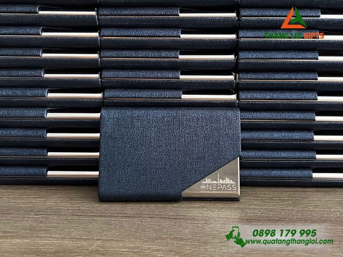 Hộp Đựng Namecard Da Phối Kim Loại - Khắc Logo Doanh Nghiệp ONEPASS