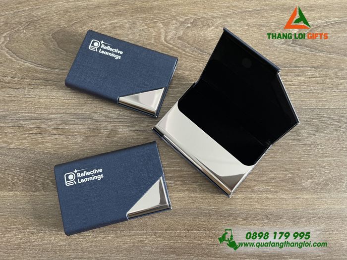 Hộp Đựng Namecard Vát Cạnh Màu Xanh - In Khắc Logo Reflective Learnings