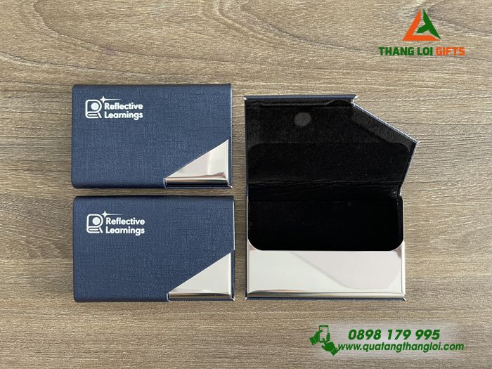 Hộp Đựng Namecard Vát Cạnh Màu Xanh - In Khắc Logo Reflective Learnings
