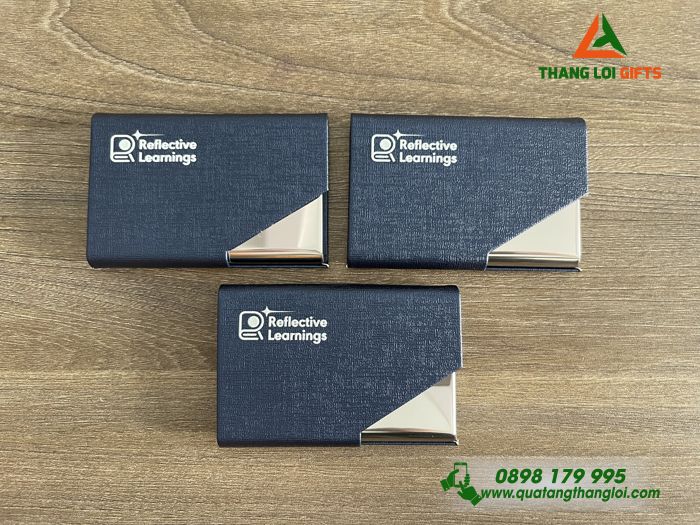 Hộp Đựng Namecard Vát Cạnh Màu Xanh - In Khắc Logo Reflective Learnings