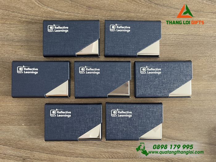 Hộp Đựng Namecard Vát Cạnh Màu Xanh - In Khắc Logo Reflective Learnings