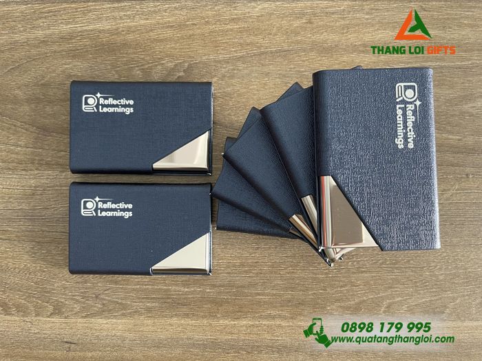 Hộp Đựng Namecard Vát Cạnh Màu Xanh - In Khắc Logo Reflective Learnings