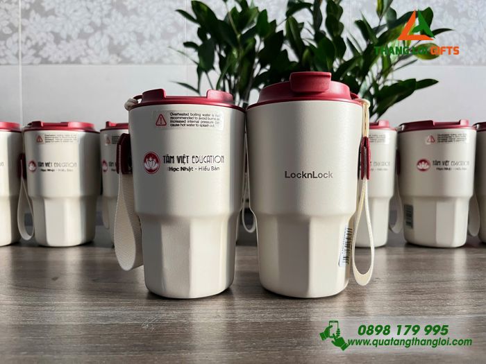 Ly Giữ Nhiệt Lock&Lock LHC3329 Màu Đỏ - In Logo Doanh Nghiệp Tâm Việt Education