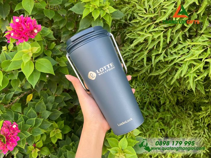 Ly Giữ Nhiệt Lock&Lock LHC4269 Màu Xanh Navy - Khắc Logo Doanh Nghiệp LOTTE WellFood