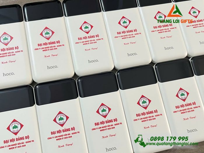 Pin Sạc Dự Phòng Hoco 10.000mAh - In Logo Công Ty Lâm Nghiệp Bến Hải