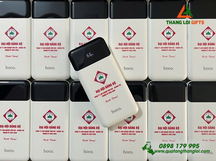Pin Sạc Dự Phòng Hoco 10.000mAh - In Logo Công Ty Lâm Nghiệp Bến Hải