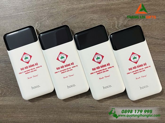 Pin Sạc Dự Phòng Hoco 10.000mAh - In Logo Công Ty Lâm Nghiệp Bến Hải