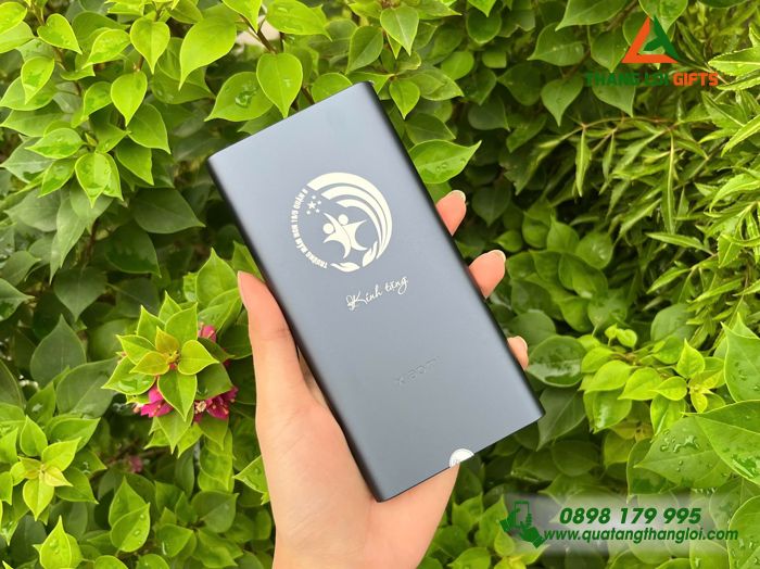 Pin Sạc Dự Phòng Xiaomi 10.000mAh - Khắc Logo Trường Mầm Non 19/5 Quận 8