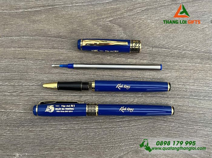 Bút Ký Kim Loại Khoen Hình Tổ Ong - Khắc Logo 15 Năm Ngày Ra Trường