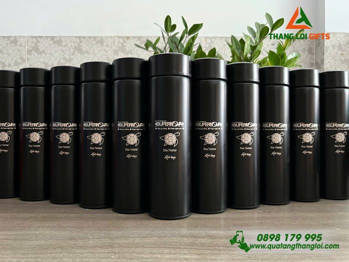 Bình Giữ Nhiệt Inox Màu Đen - Khắc Logo Trại Hè Nghiên Cứu SUPERNOVA