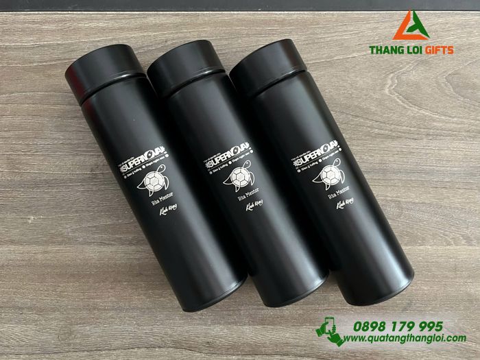Bình Giữ Nhiệt Inox Màu Đen - Khắc Logo Trại Hè Nghiên Cứu SUPERNOVA