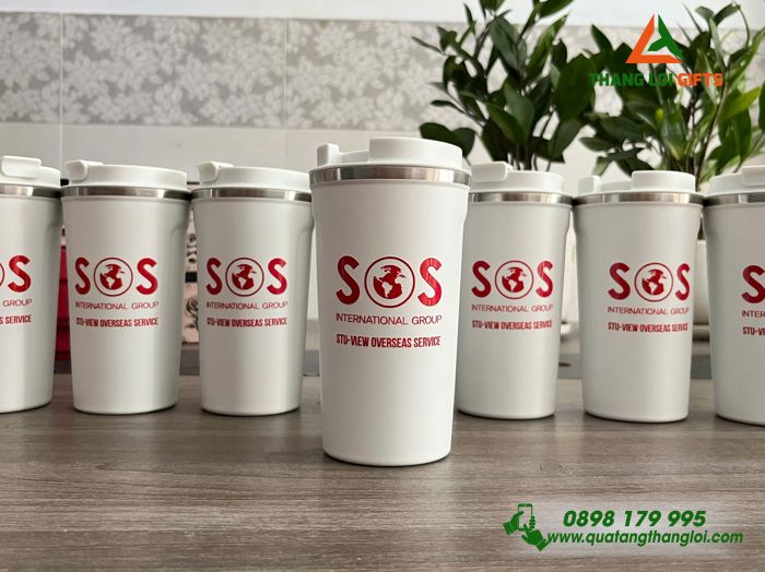 Ly Giữ Nhiệt Coffe Mug Màu Trắng 510ml - In Logo SOS International Group