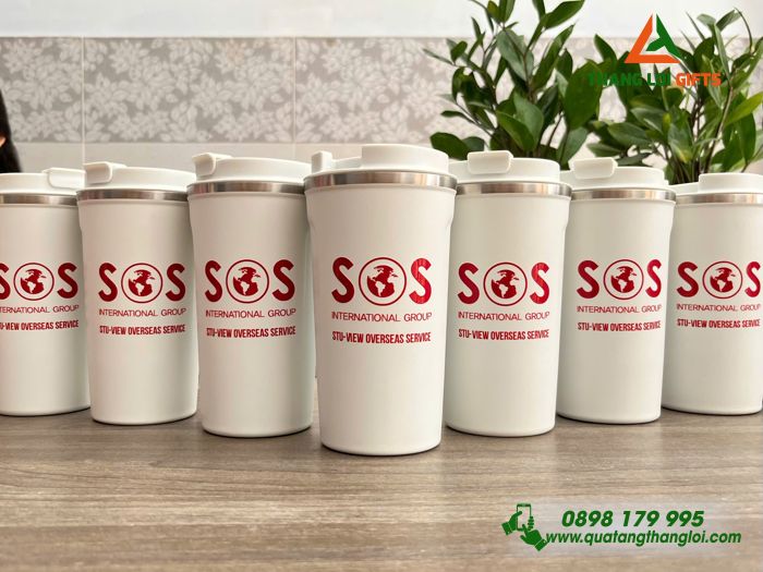 Ly Giữ Nhiệt Coffe Mug Màu Trắng 510ml - In Logo SOS International Group