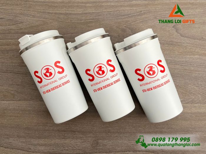 Ly Giữ Nhiệt Coffe Mug Màu Trắng 510ml - In Logo SOS International Group