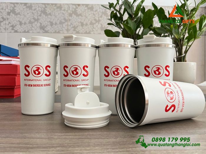Ly Giữ Nhiệt Coffe Mug Màu Trắng 510ml - In Logo SOS International Group