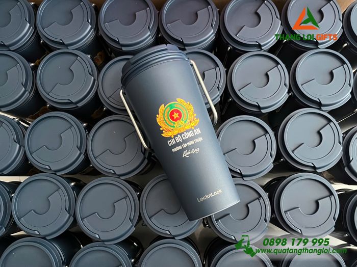 Ly Giữ Nhiệt Lock&Lock LHC4269 - In Khắc Logo Chi Bộ Công An Phường Tân Hưng Thuận