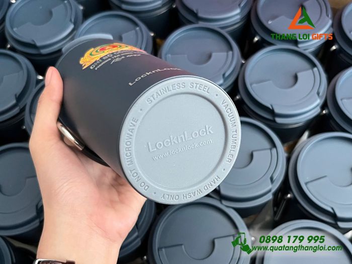 Ly Giữ Nhiệt Lock&Lock LHC4269 - In Khắc Logo Chi Bộ Công An Phường Tân Hưng Thuận