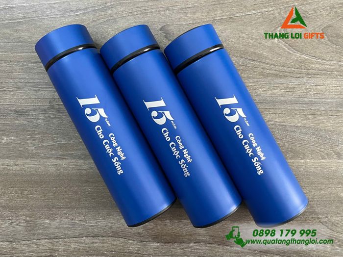 Bình Giữ Nhiệt Inox  Màu Xanh - Khắc Logo Doanh Nghiệp LIFETEX
