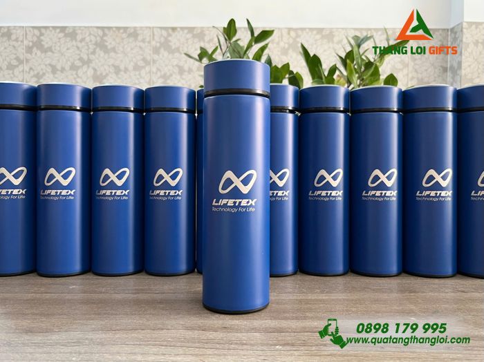 Bình Giữ Nhiệt Inox  Màu Xanh - Khắc Logo Doanh Nghiệp LIFETEX