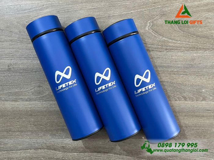 Bình Giữ Nhiệt Inox  Màu Xanh - Khắc Logo Doanh Nghiệp LIFETEX