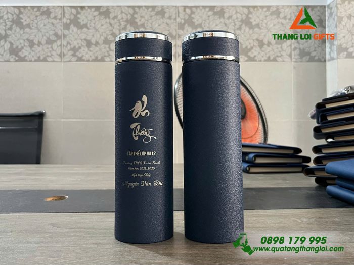 Bình Giữ Nhiệt Màu Xanh - Khắc Nội Dung Tri Ân Thầy Cô Trường THCS Xuân Đỉnh 