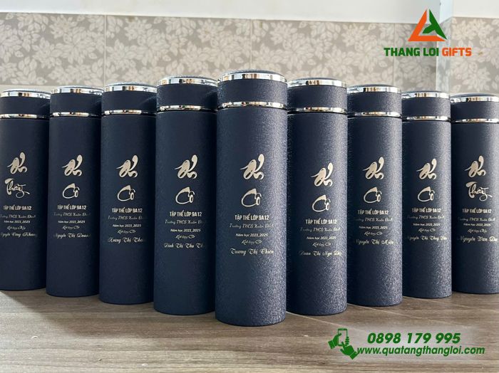 Bình Giữ Nhiệt Màu Xanh - Khắc Nội Dung Tri Ân Thầy Cô Trường THCS Xuân Đỉnh 