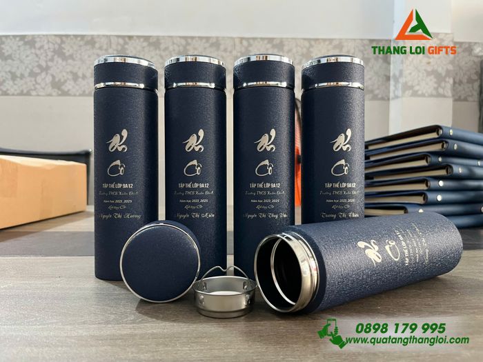 Bình Giữ Nhiệt Màu Xanh - Khắc Nội Dung Tri Ân Thầy Cô Trường THCS Xuân Đỉnh 
