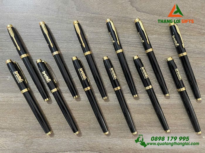 Bút Ký Kim Loại Parker Màu Đen Khoen Vàng - Khắc Logo Hôi Nghị APSCVIR 2025