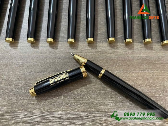 Bút Ký Kim Loại Parker Màu Đen Khoen Vàng - Khắc Logo Hôi Nghị APSCVIR 2025